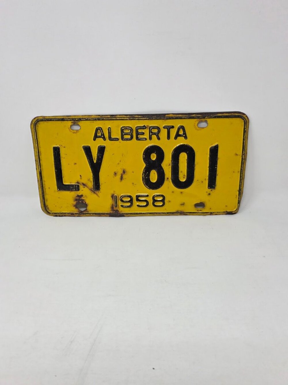 Vintage Genuine 1957 Alberta Antique Metal License Plate